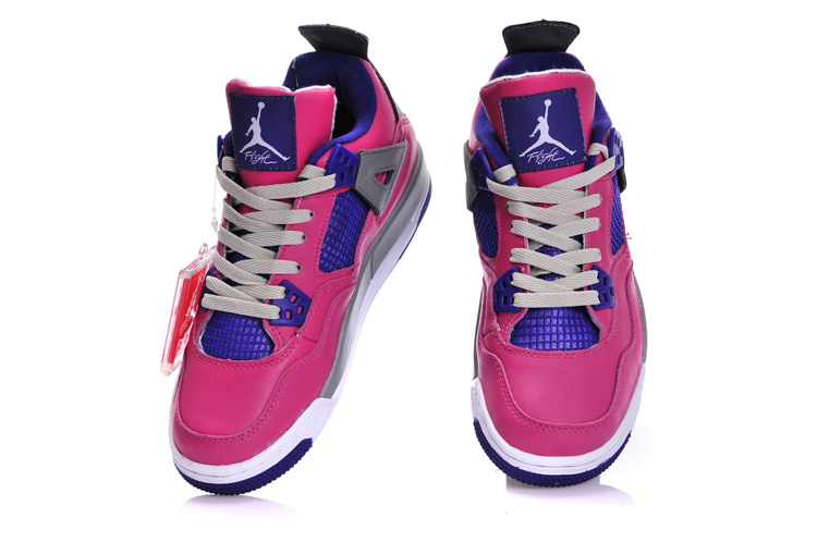 Air Jordan 4 Women Shoes Purple/Red/Gray Online